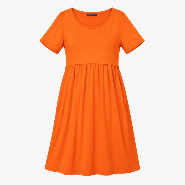 Jersey Smock Dress Short Sleeve Scoop Neck Tangeri