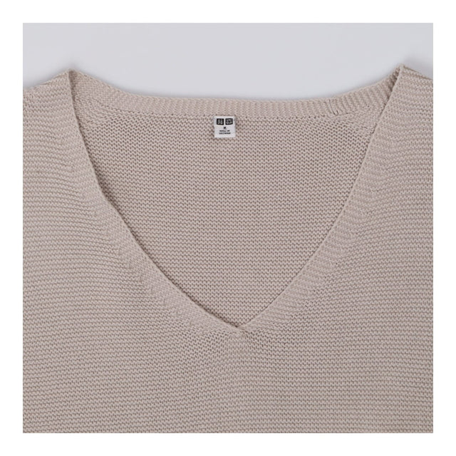 Moss Stitch Knit Sweater | Light Grey
