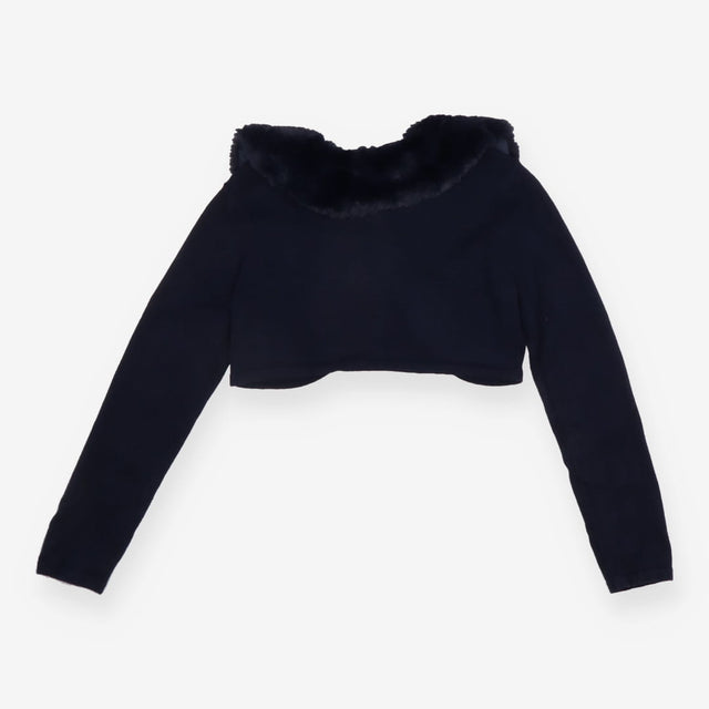Bolero Navy Fur Collared