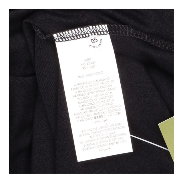 Dress Black Jersey Faux Wrap Ruched Waist