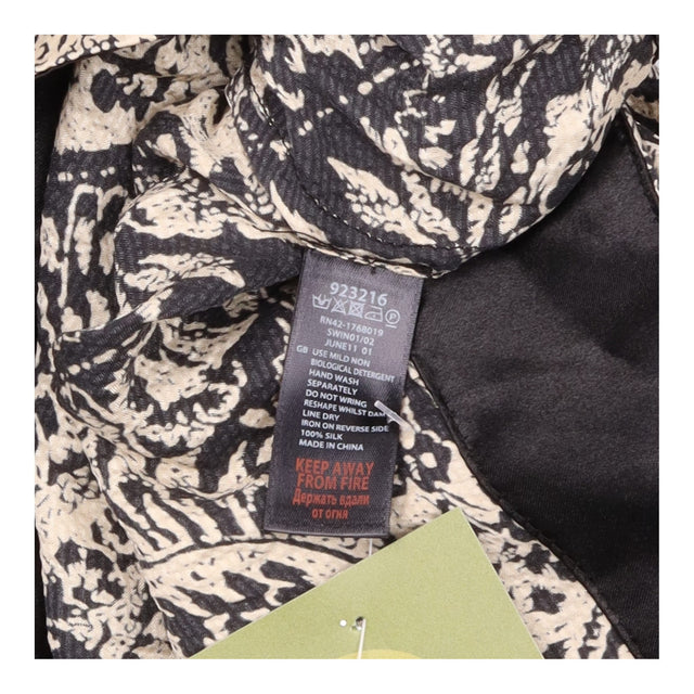 Black Cream Paisley Silk Longline Blouse with Ruff