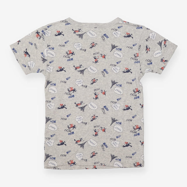 Tee SS grey Paris fox Eiffel Tower