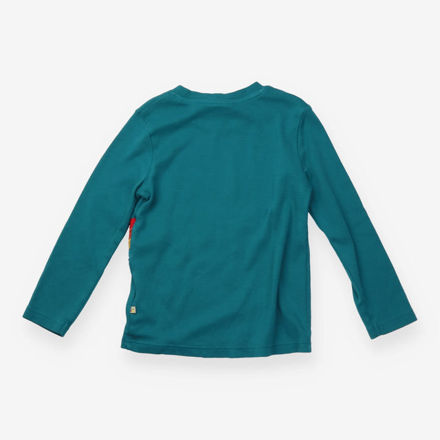 Tee Teal Blue with Caribou on a Bike Applique