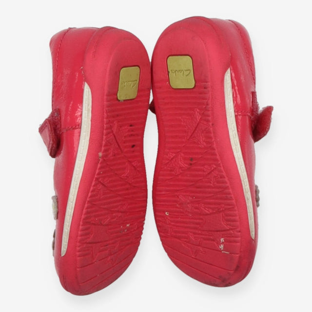Shoes hot pink patent flowers velcro