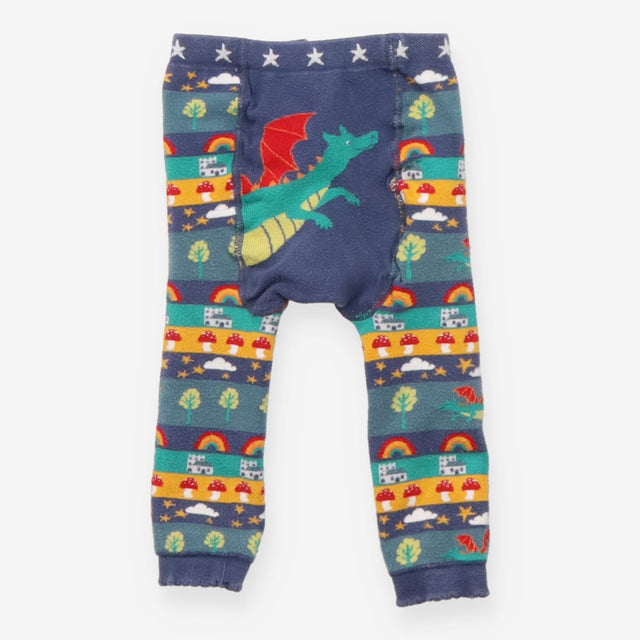 Leggings knit navy dragon