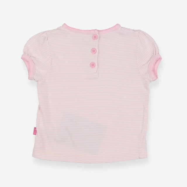 T-shirt Pink and White Stripe - Buttons on back