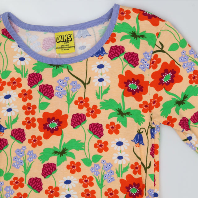 Dress jersey short sleeve peach floral