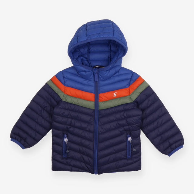 Coat Padded Blue, Orange and Green Block
