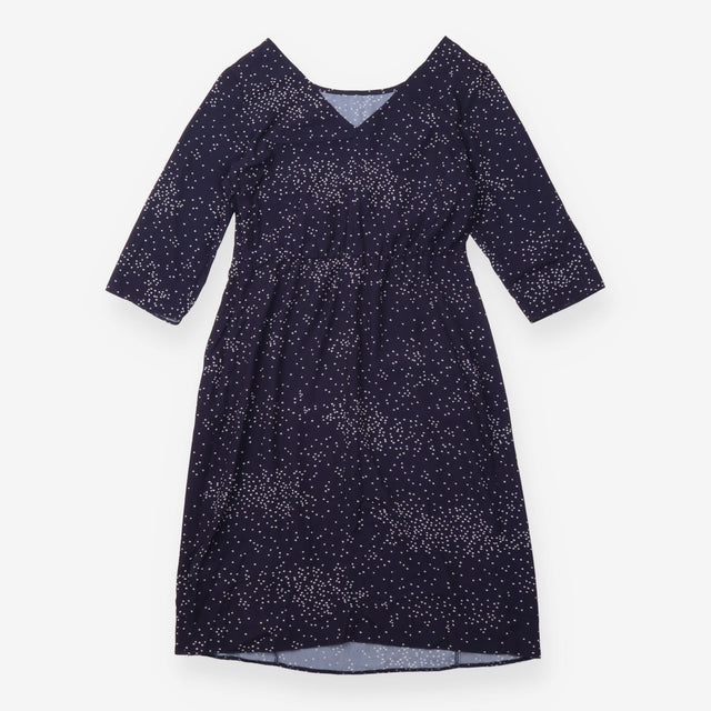 Navy Polka Dot 3/4 Sleeve Maternity Dress