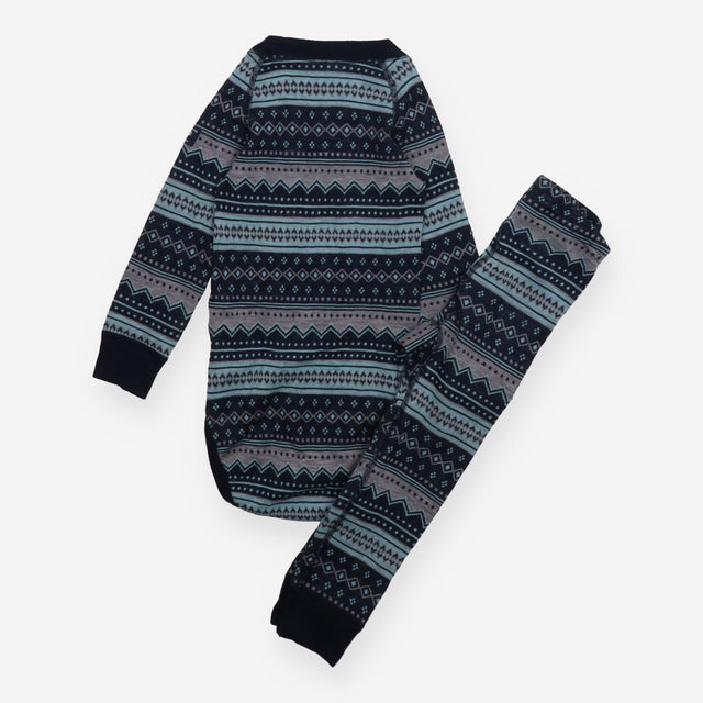 Thermal set bodysuit and leggings blue grey design
