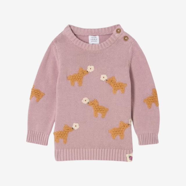 Baby Intarsia Flower Dog Cotton Jumper