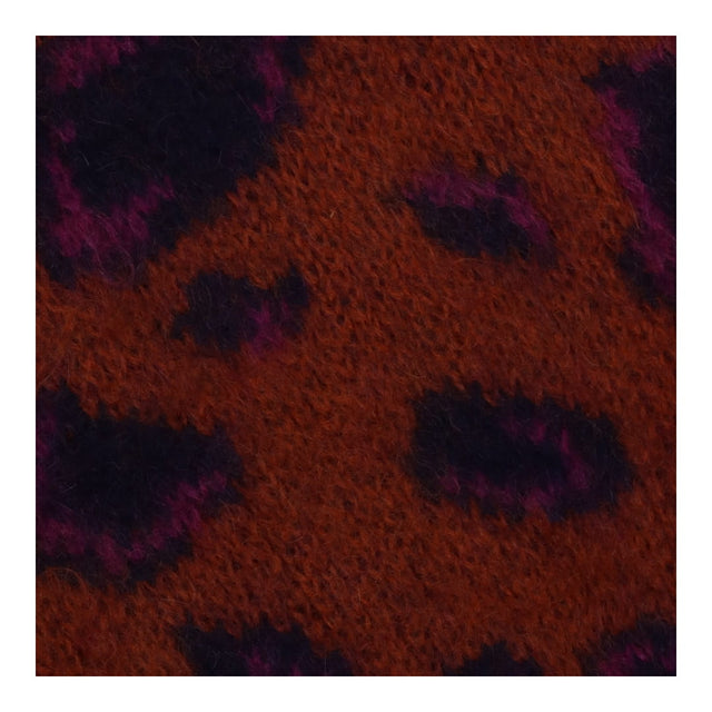 Leopard mohair blend knit sweater