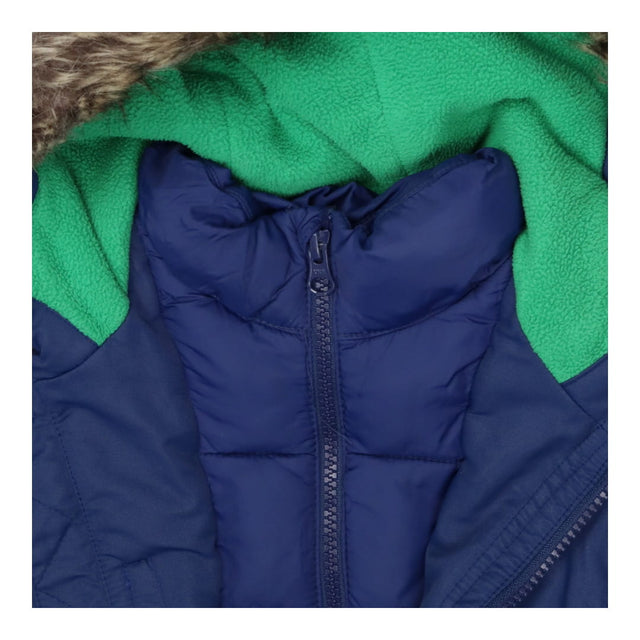 Puffer Coat Navy with Fleece Lining Green