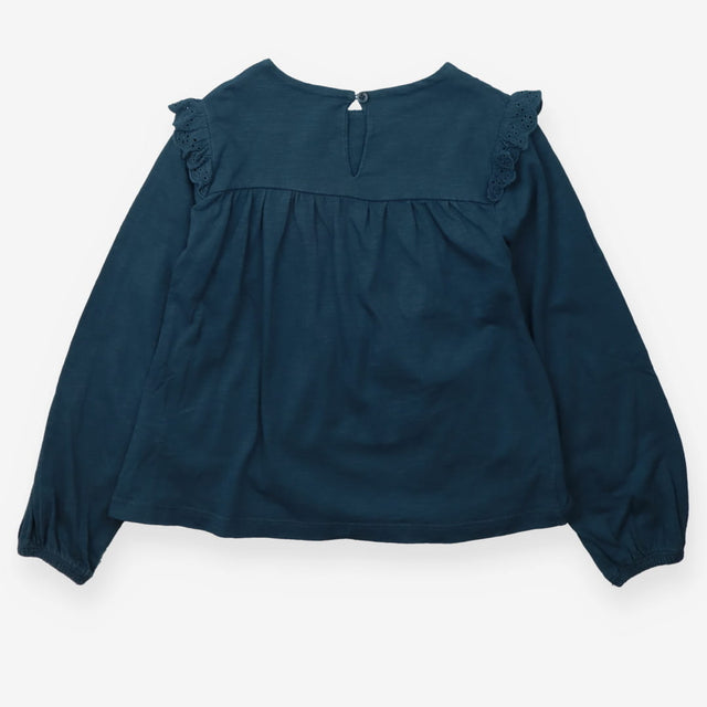 Blue Long Sleeve Lace Detail