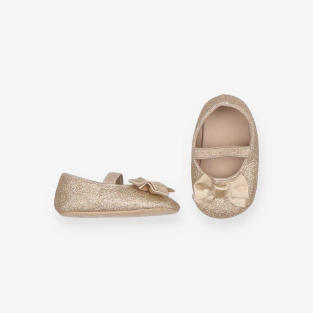 Gold Sparkly Pumps with Bows