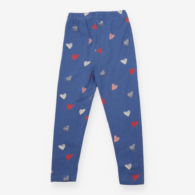 Blue Leggings with Hearts