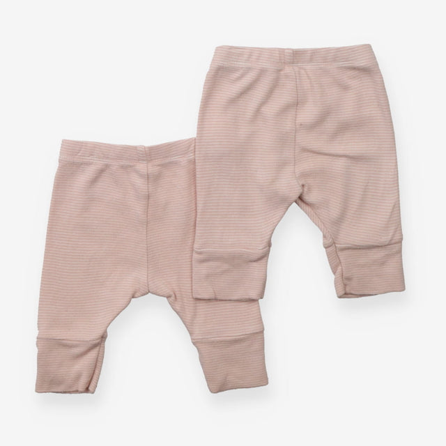 Pink and white striped leggings 2pc