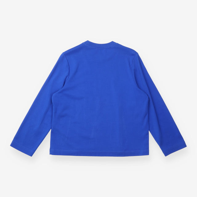 T-Shirt Cobalt Blue Long Sleeve Cotton Wide