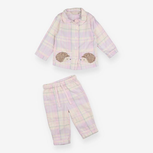 Pastel tartan hedgehog pyjamas