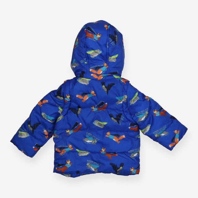 Blue puffer coat super animals