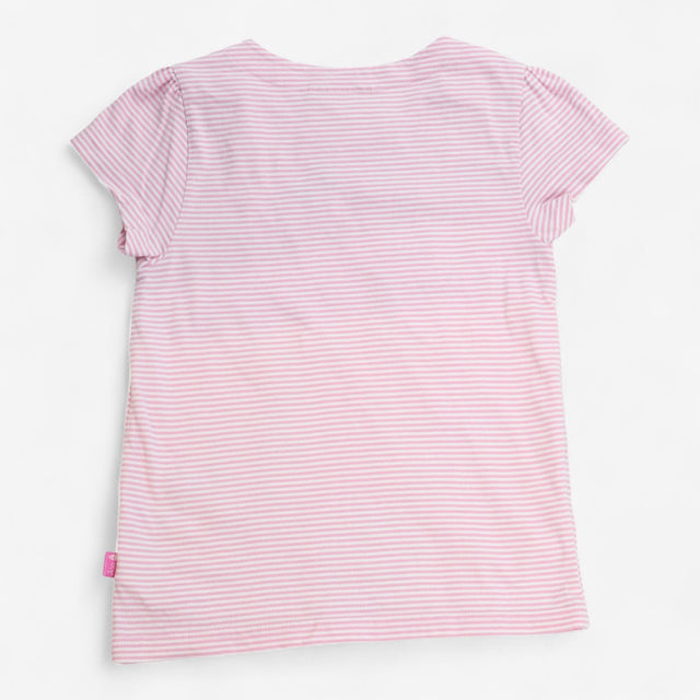 T-shirt short sleeve pink and white stripe with gi