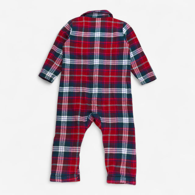 Sleepsuit red and green tartan