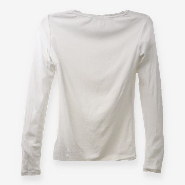 Uniqlo White Henley Long Sleeve Top – Smooth Cotto