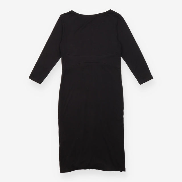 Midi Dress Black Stretch Jersey Maternity