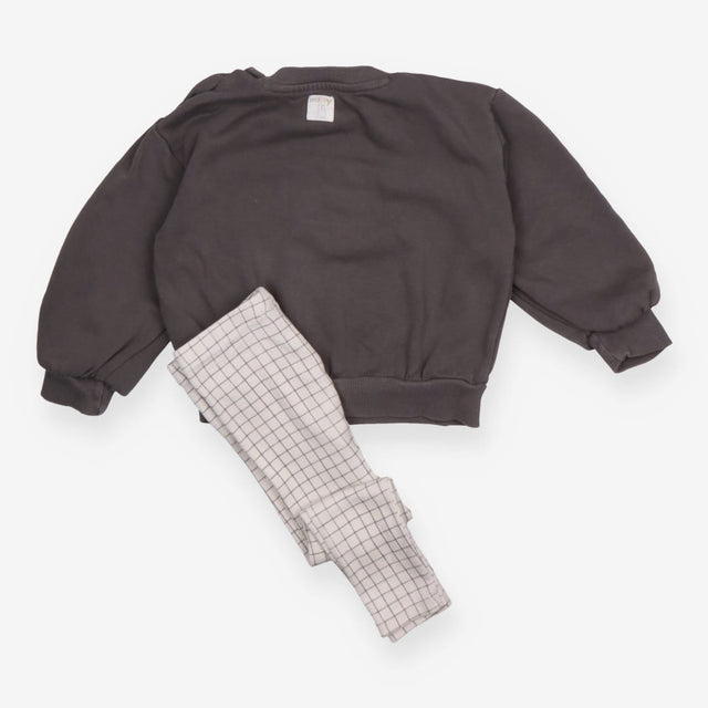 Miffy Grey Sweatshirt and White Check Leggings
