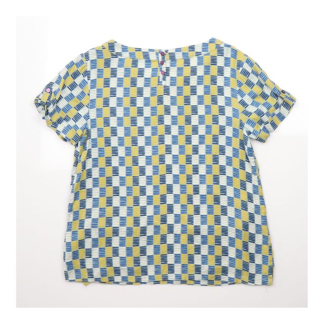 Top Readymoney Blue Yellow Printed Cotton Viscose