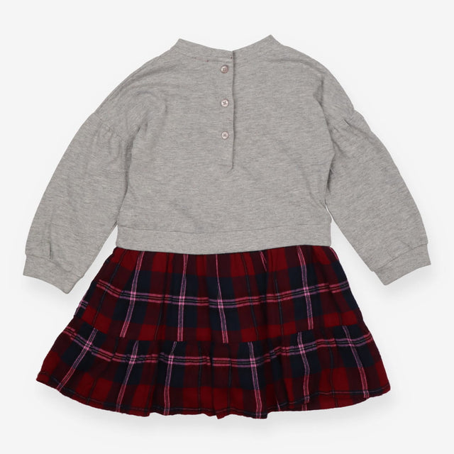 Dress Tartan Skirt with Grey Sweater Top