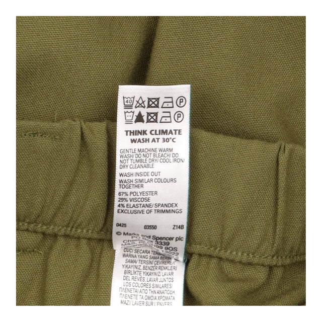 Olive Khaki Green Pleated Elasticated Back Wide Le
