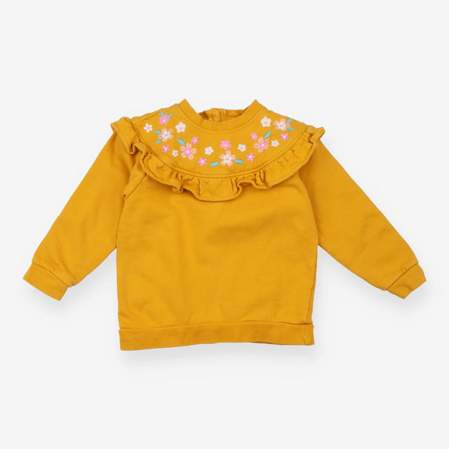 Sweatshirt yellow flowers yolk frill