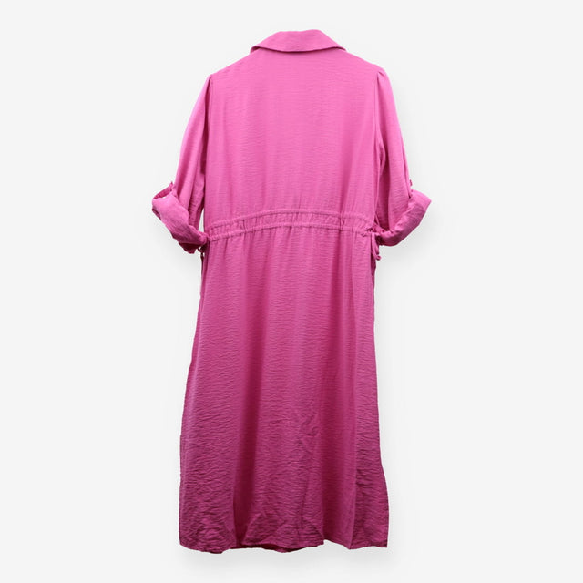 Seraphine Pink Maternity Shirt Dress with Expandab