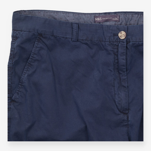 Trousers Navy Pure Cotton Tapered Chinos