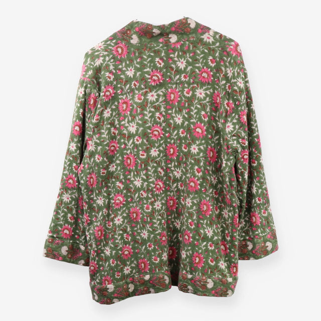 Floral Organic Cotton Longline Open Cardigan