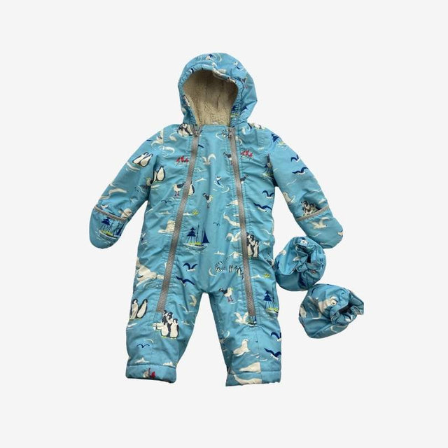 Blue Seaside Fleece Pramsuit