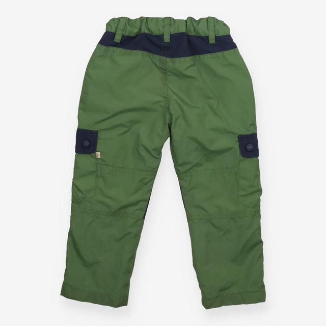Trousers green blue pockets lined