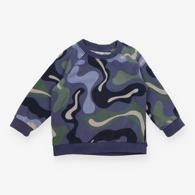 Sweatshirt with Blue and Green Swirls