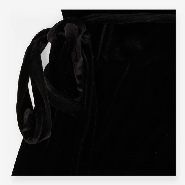 Black Wrap Party Dress Velour