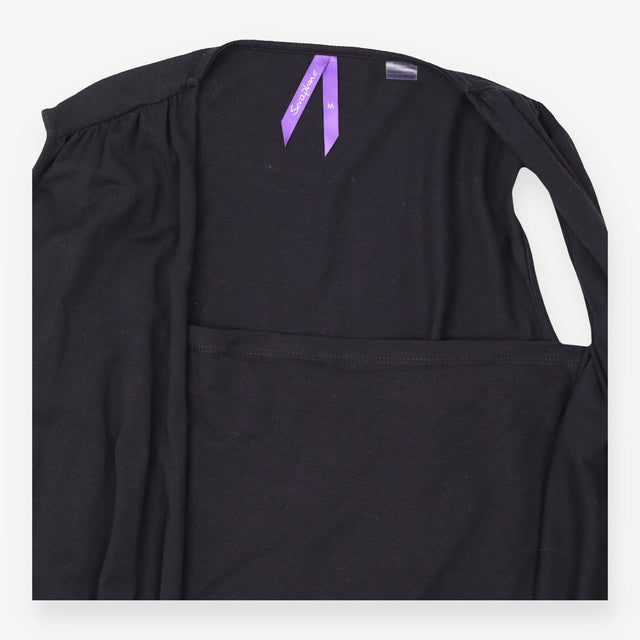Black Maternity and Nursing Wrap Vest Top