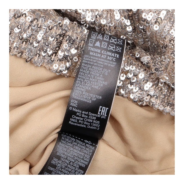 Top Sequin Short Sleeve Champagne Silver