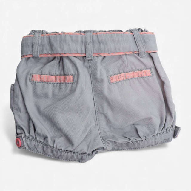 Grey shorts band legs pink edging