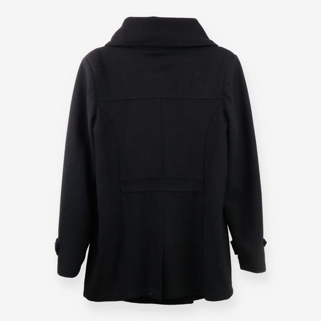 Black double breasted maternity coat
