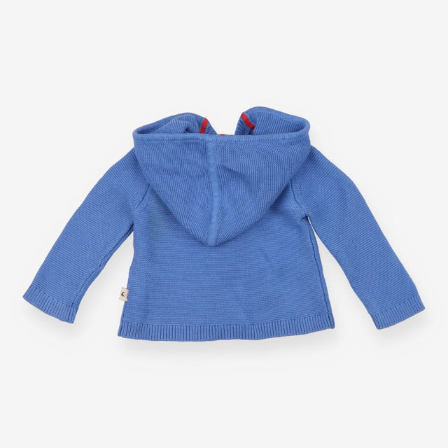 Cardigan Knit Hooded Blue Paddington