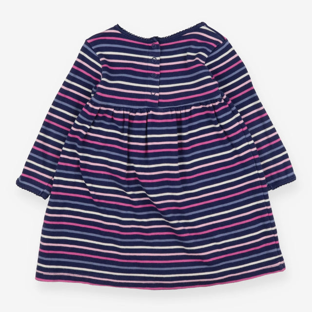 Navy Dress Multi-Colour Stripes