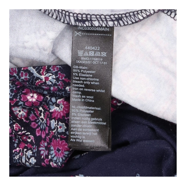 Maxi Dress Navy Ditsy Floral Print Shirred Waist