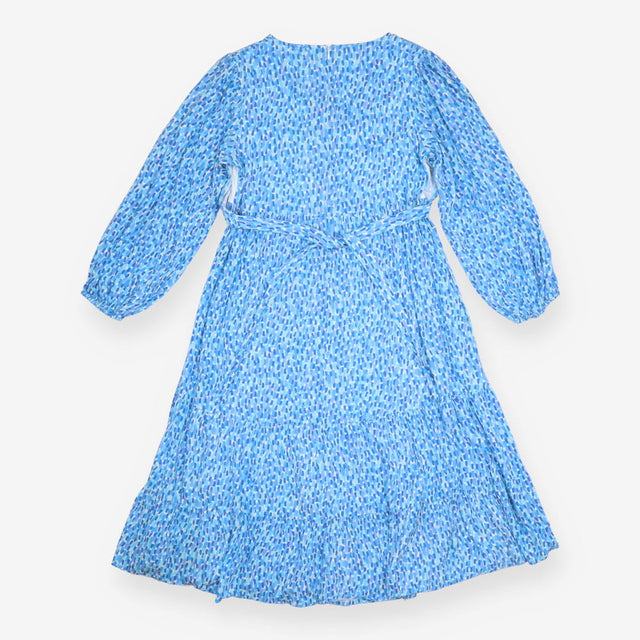 Maternity Midi Dress Blue Abstract Print Blouson S