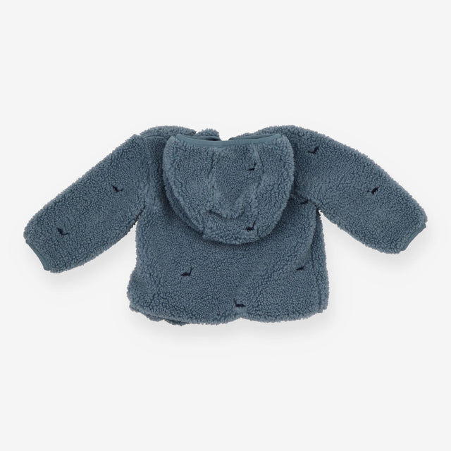 Blue Fleece Coat with Dinosaurs