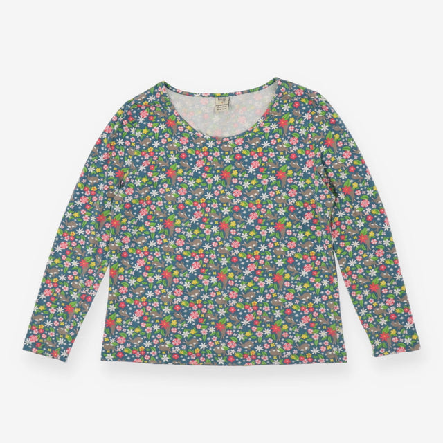 Frugi Women’s Teal Bunny Long Sleeve Top